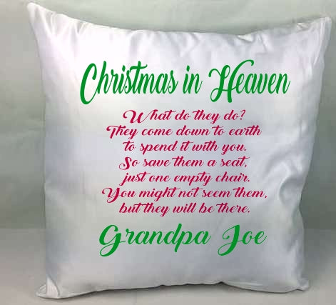 Personalised Christmas cushion / Pillow - Christmas in Heaven