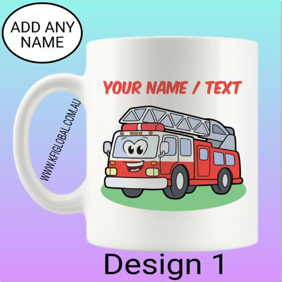 Personalised Fire Truck Mug Design 1 & 2 ( firefighter )