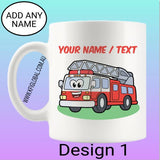 Personalised Fire Truck Mug Design 1 & 2 ( firefighter )