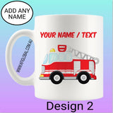 Personalised Fire Truck Mug Design 1 & 2 ( firefighter )