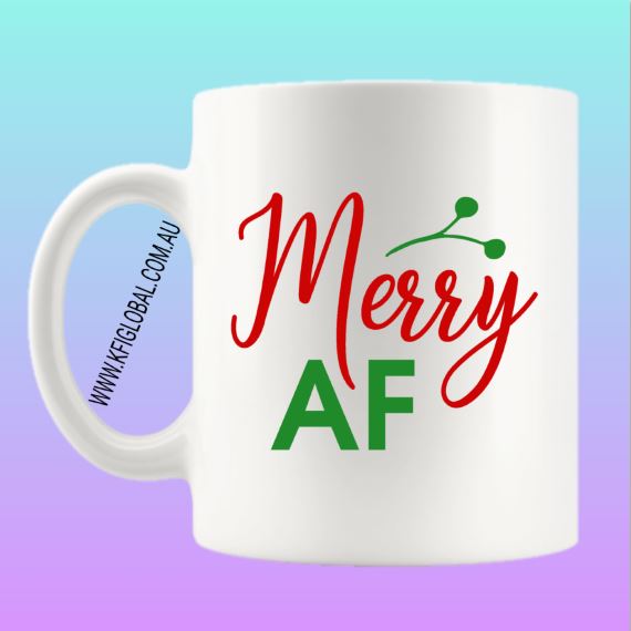 Merry AF Mug Design - Christmas