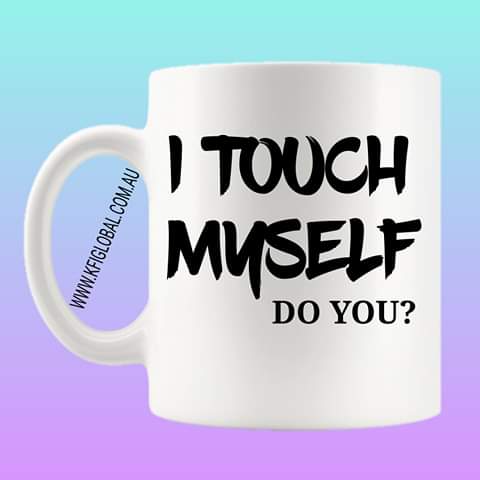 I touch myself Mug Design - cancer awareness