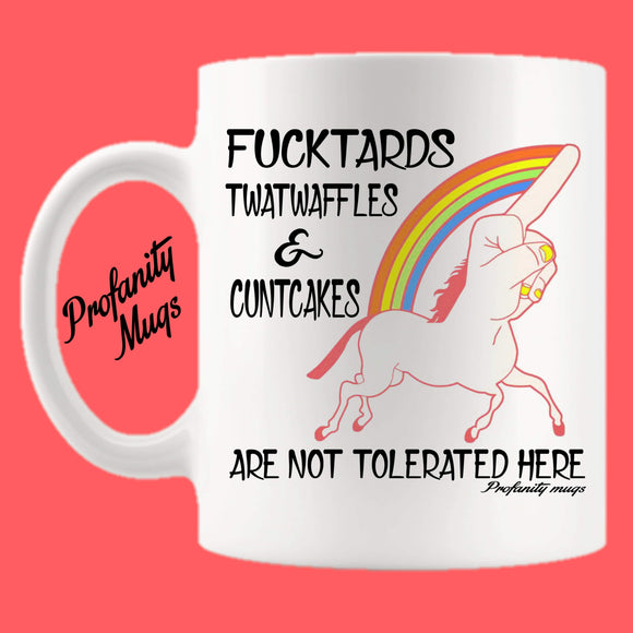 Fucktards, twatwaffles and cuntcakes Mug Design - Profanity Mugs