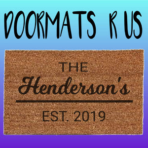 Personalised Family / surname Doormat - Doormats R Us