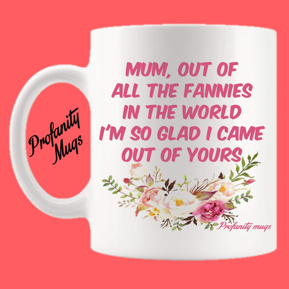 Mum, out of all the fannies Mug Design - Profanity Mugs