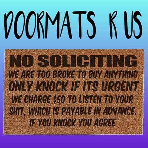 No soliciting Doormat - Doormats R Us