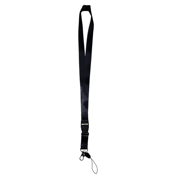 Personalised Lanyard - black - with detachable clip
