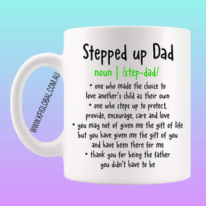 Stepped up Dad Mug Design - stepdad - green design