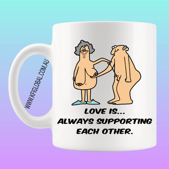 Love is always supporting each other Mug Design - design 2