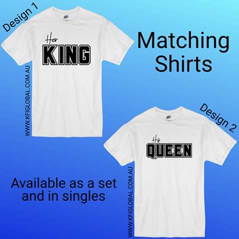 Her King and His Queen design - Matching Shirts - Couples