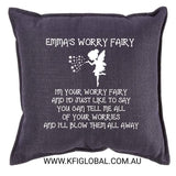 Perosnalised Worry cushion - Pillow - monster or fairy - anxiety