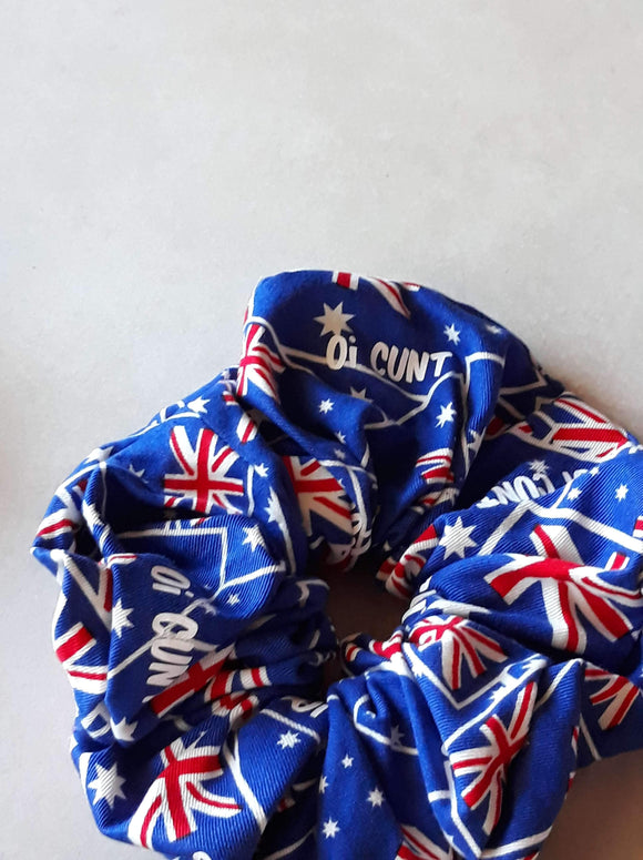 Australian Flag oi cunt Wristie - XL Scrunchie
