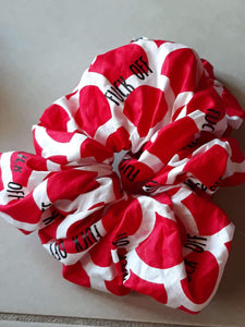 Red and white Fuck Off Wristie - XL Scrunchie