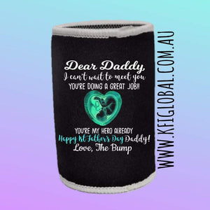 I can't wait to meet you Stubby holder Design - Father's Day