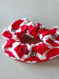 Red and white Fuck Off Wristie - Cutie Scrunchie