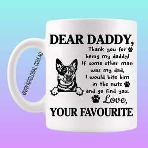 Dear Daddy Mug Design - custom dog design
