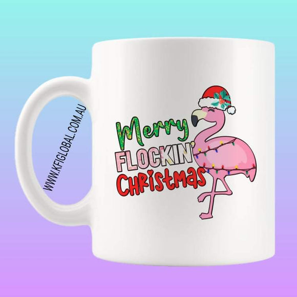 Merry Flockin' Christmas Mug Design
